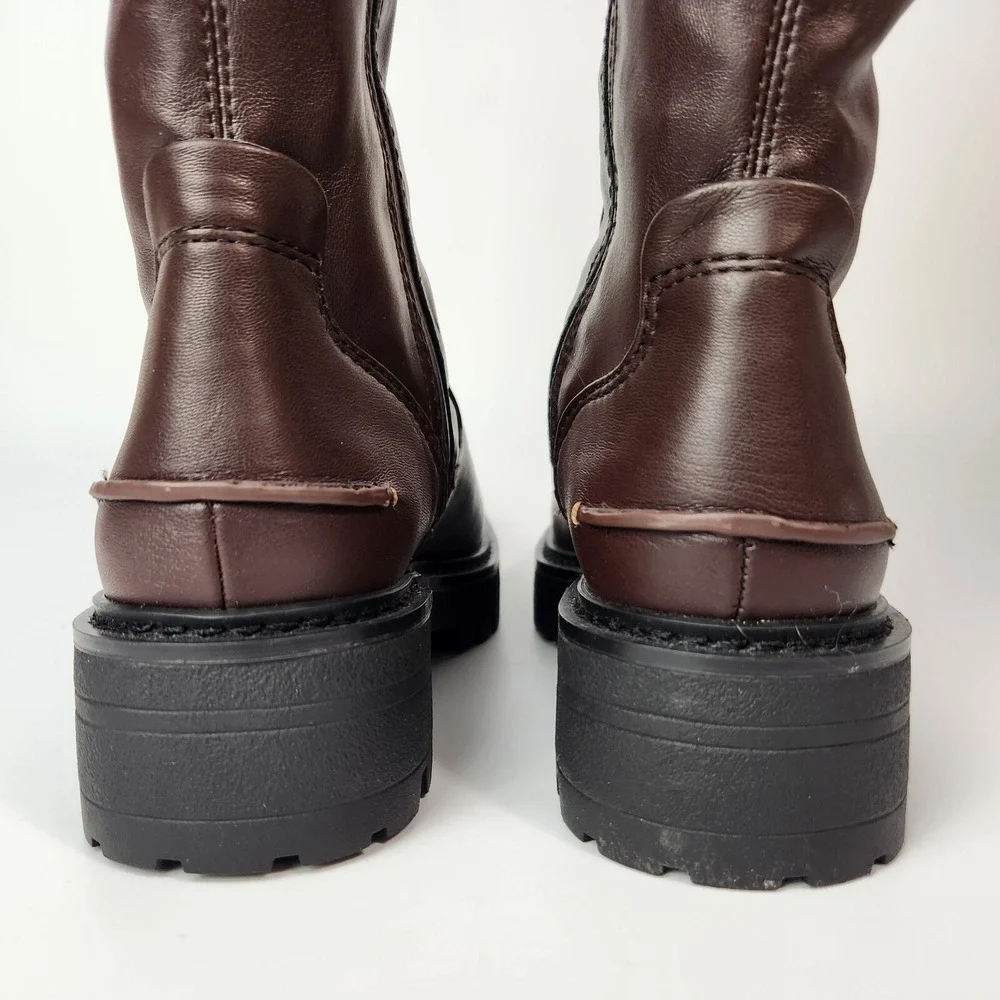 Franco Sarto Boots Womens 5.5 Chunky Lug Sole Over The Knee Boho Academia Preppy